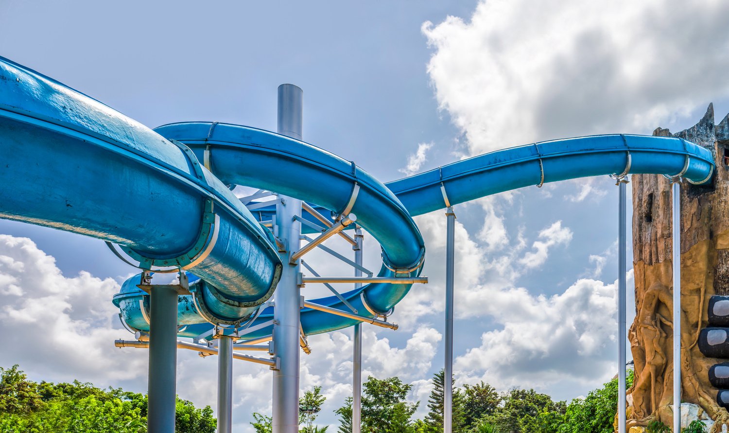 Long Blue Waterslide  